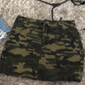 Camo jean skirt
